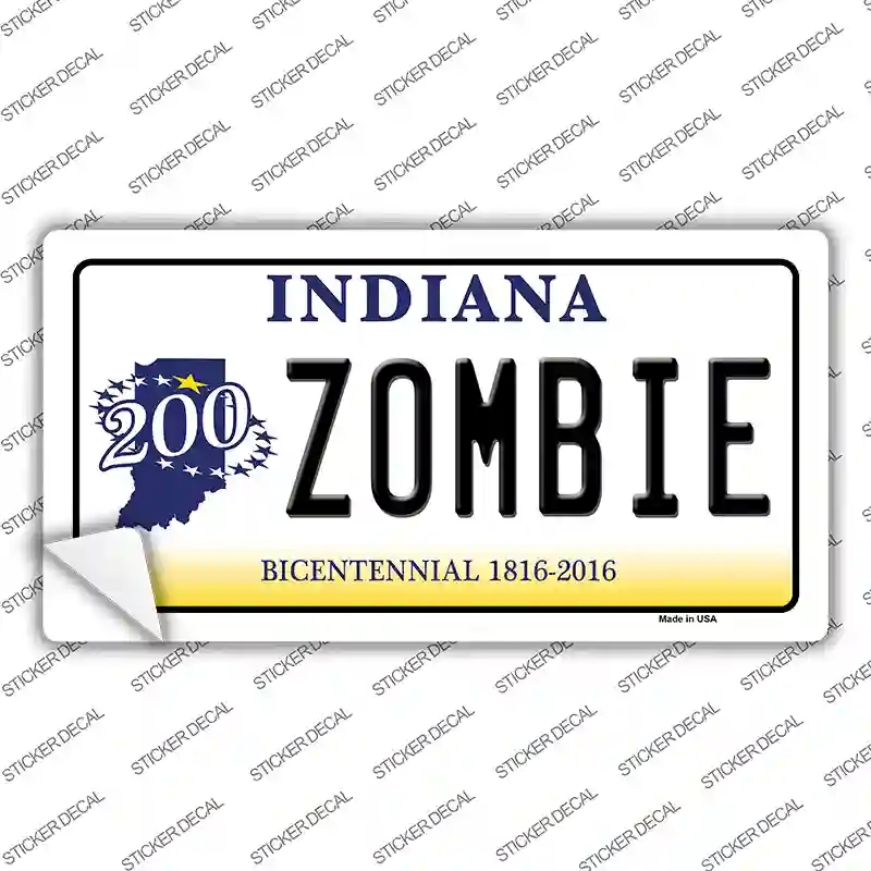 LP-6747s-S Zombie Indiana Novelty Sticker Decal - Small