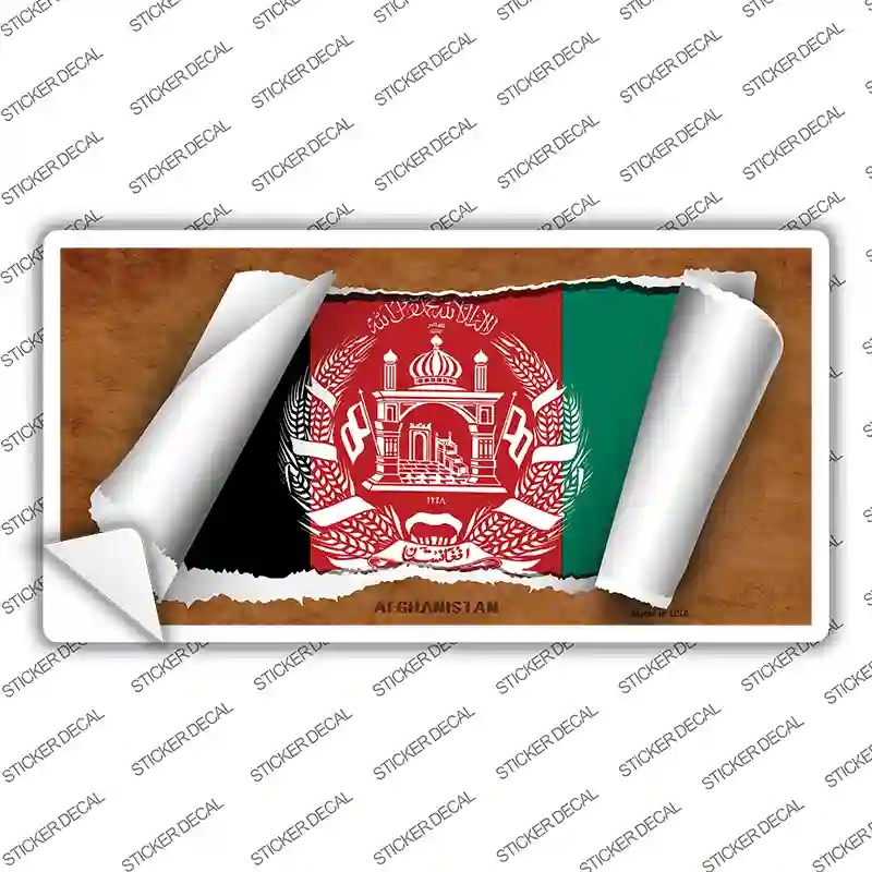 LP-9113s-S Afghanistan Flag Scroll Novelty Sticker Decal - Small
