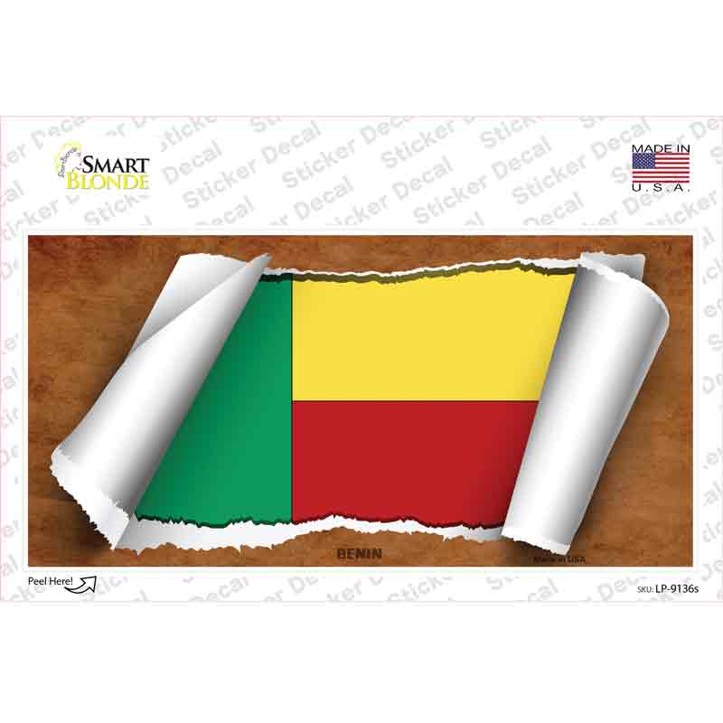 LP-9136s-M Banin Flag Scroll Novelty Sticker Decal - Medium