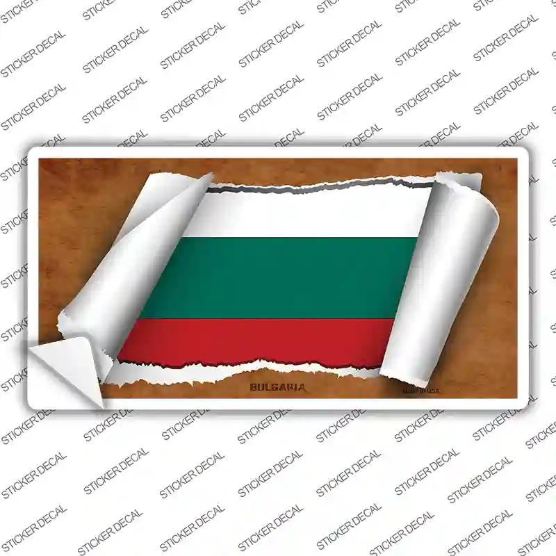 LP-9145s-L Bulgaria Flag Scroll Novelty Sticker Decal - Large