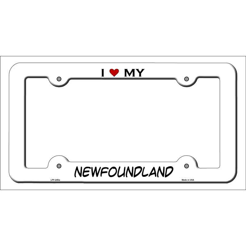 LPF-245w 12 x 6 in.  foundland Novelty Metal License Plate Frame - White