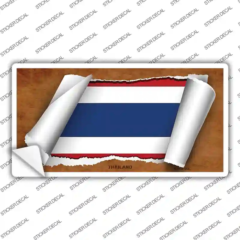 LP-9103s-S Thailand Flag Scroll Novelty Sticker Decal - Small