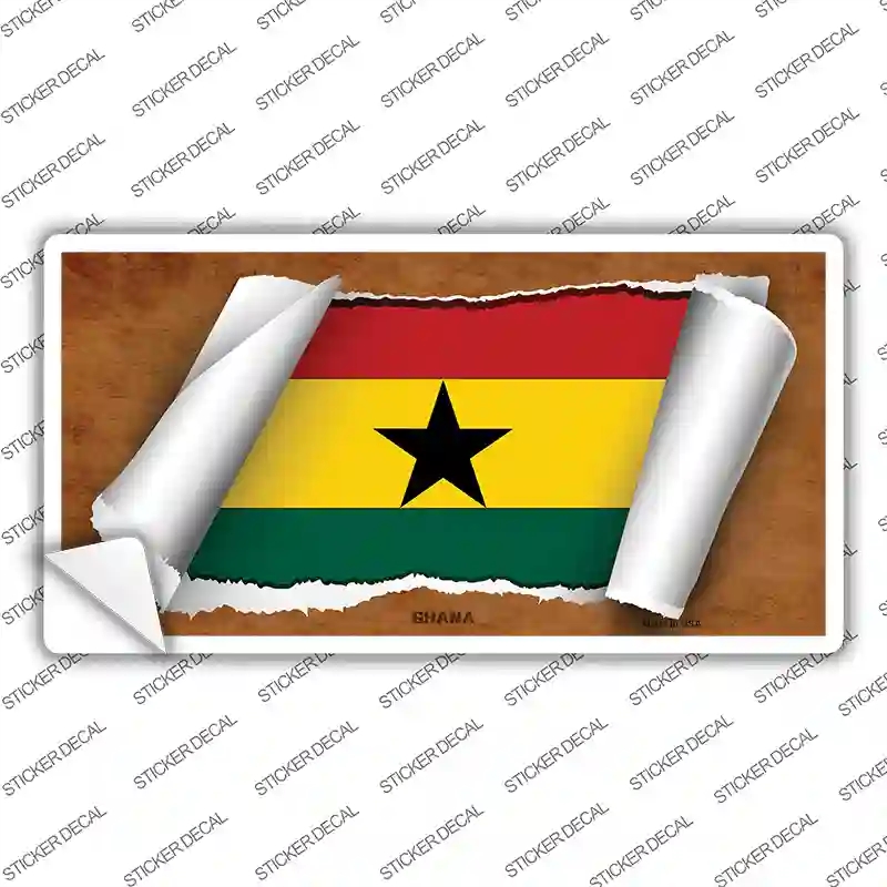LP-9107s-XL Ghana Flag Scroll Novelty Sticker Decal - Extra Large