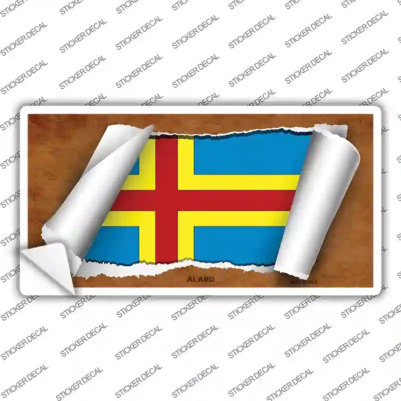 LP-9115s-XL Aland Flag Scroll Novelty Sticker Decal - Extra Large
