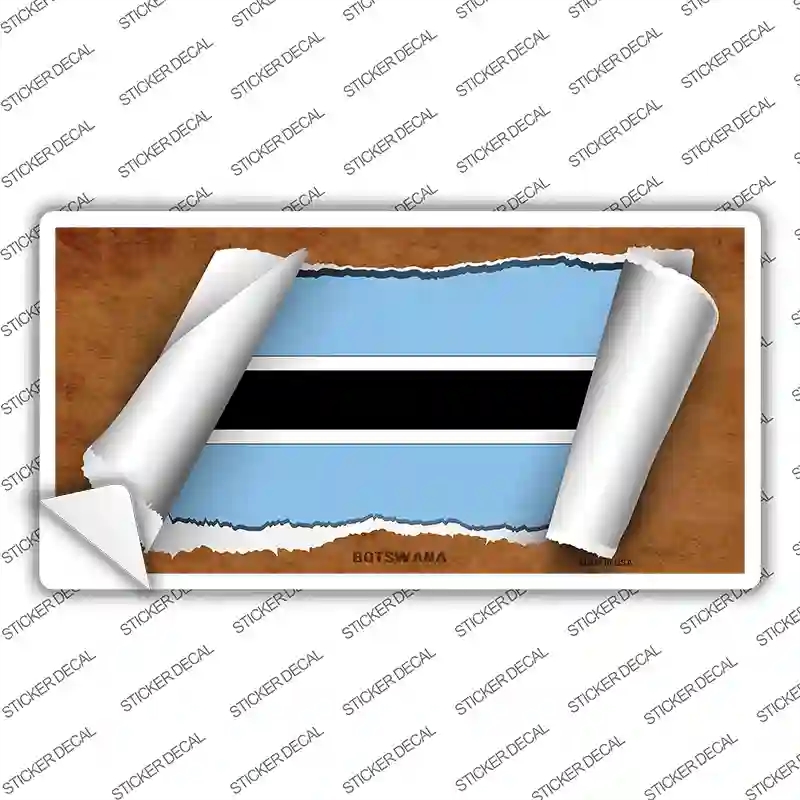 LP-9141s-L Botswana Flag Scroll Novelty Sticker Decal - Large