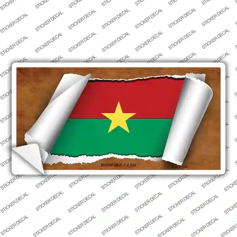 LP-9146s-S Burkina Faso Flag Scroll Novelty Sticker Decal - Small