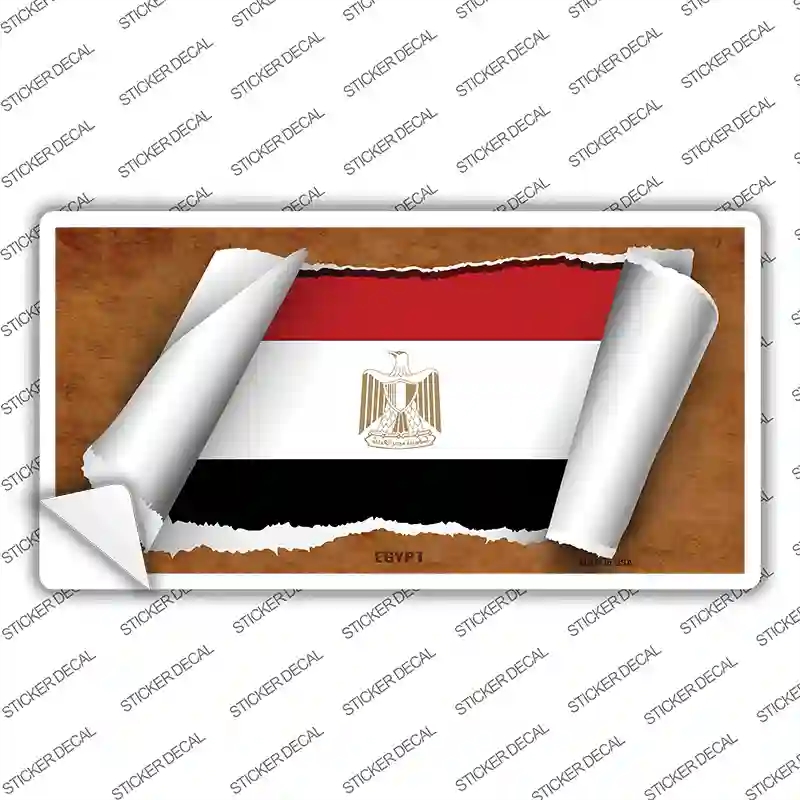 LP-9170s-L Egypt Flag Scroll Novelty Sticker Decal - Large