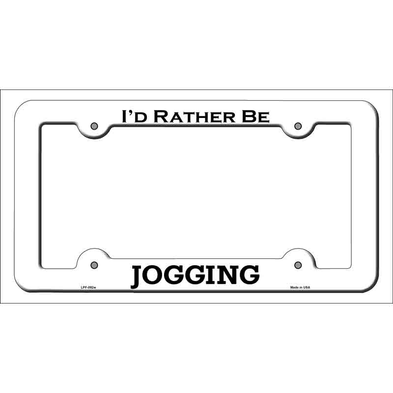 LPF-092w 12 x 6 in. Jogging Novelty Metal License Plate Frame - White