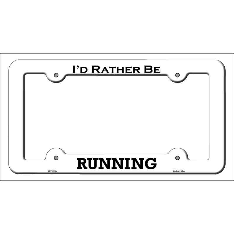 LPF-093w 12 x 6 in. Running Novelty Metal License Plate Frame - White