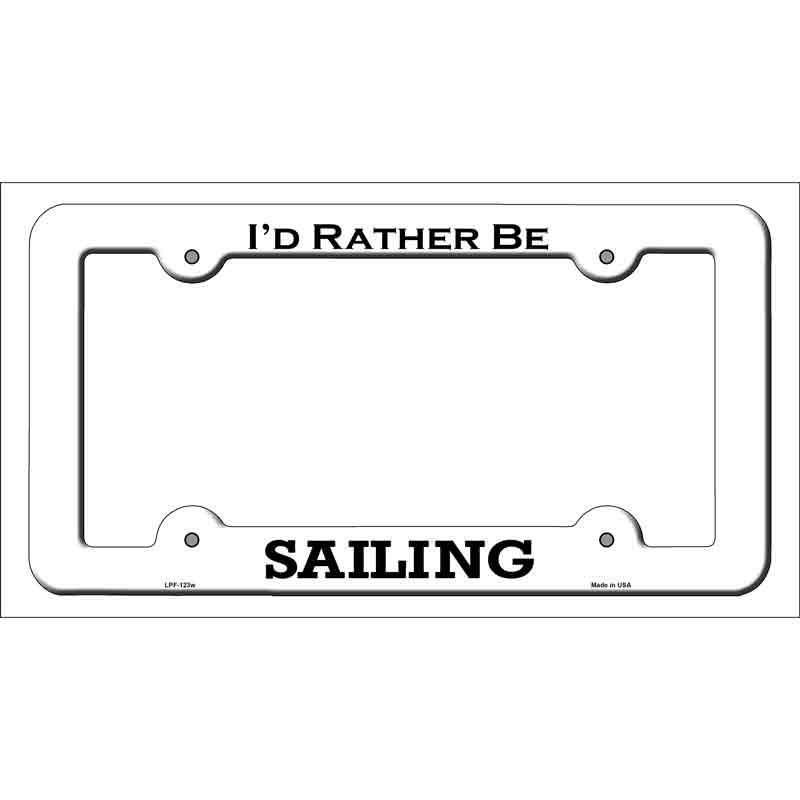 LPF-123w 12 x 6 in. Sailing Novelty Metal License Plate Frame - White
