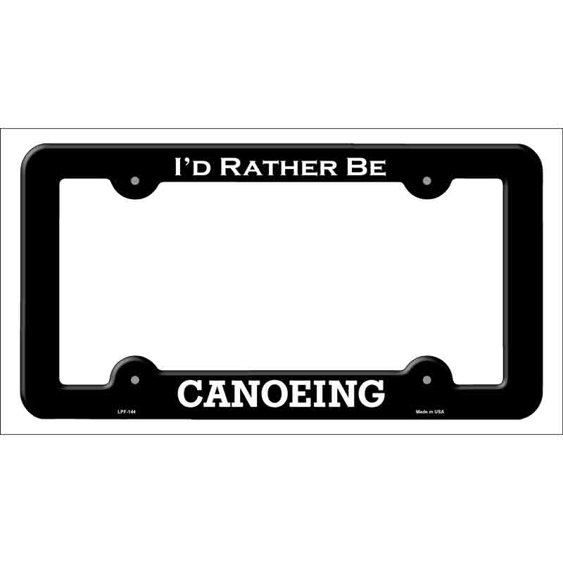 LPF-144b 12 x 6 in. Canoeing Novelty Metal License Plate Frame - Black