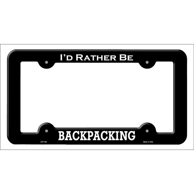 LPF-154b 12 x 6 in. Backpacking Novelty Metal License Plate Frame - Black