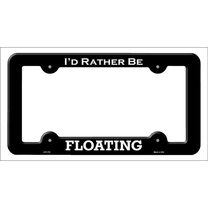 LPF-179b 12 x 6 in. Floating Novelty Metal License Plate Frame - Black