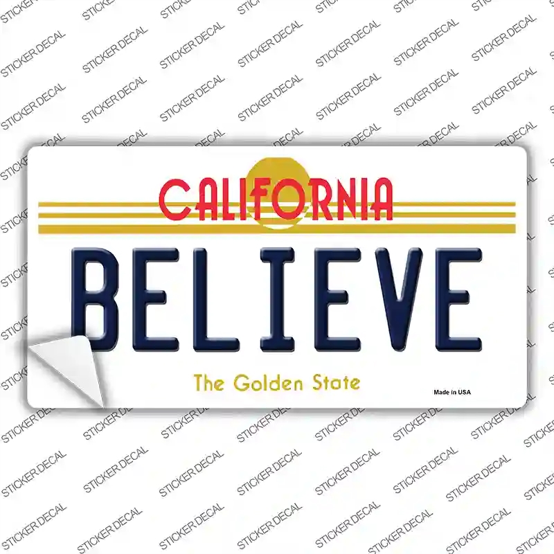 LP-6844s-L Believe California Novelty Sticker Decal - Large