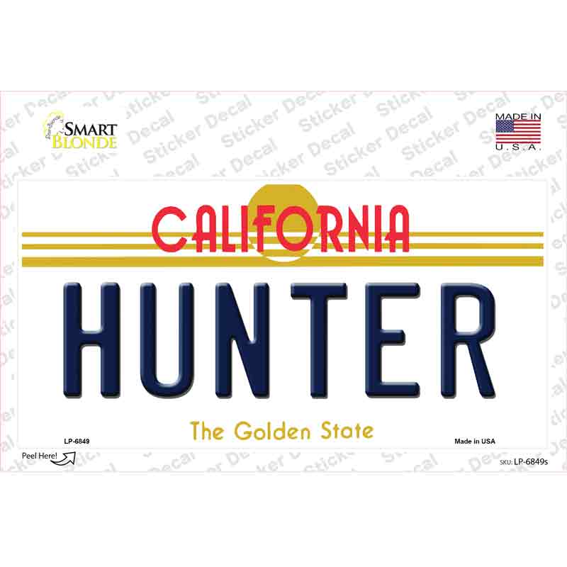 LP-6849s-M Hunter California Novelty Sticker Decal - Medium