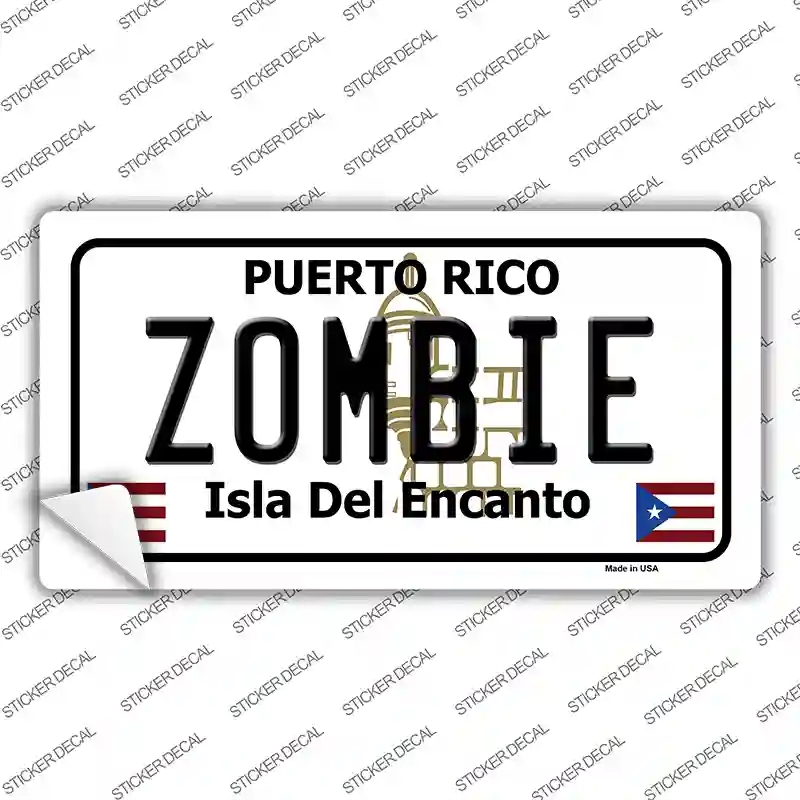 LP-6869s-S Zombie Puerto Rico Novelty Sticker Decal - Small