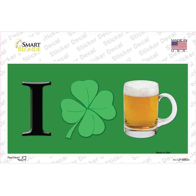 LP-6882s-M Shamrock Beer Novelty Sticker Decal - Medium