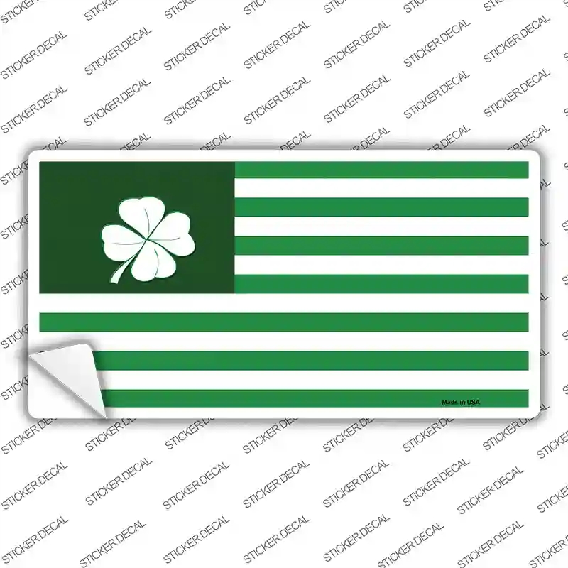 LP-6884s-XL Green Shamrock Flag Novelty Sticker Decal - Extra Large
