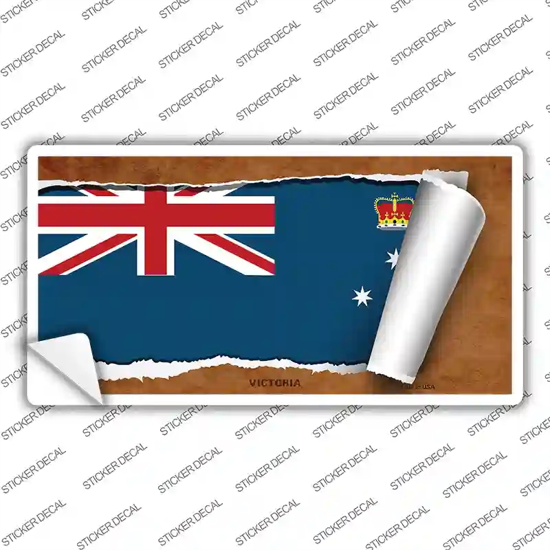 LP-9333s-S Victoria Flag Scroll Novelty Sticker Decal - Small