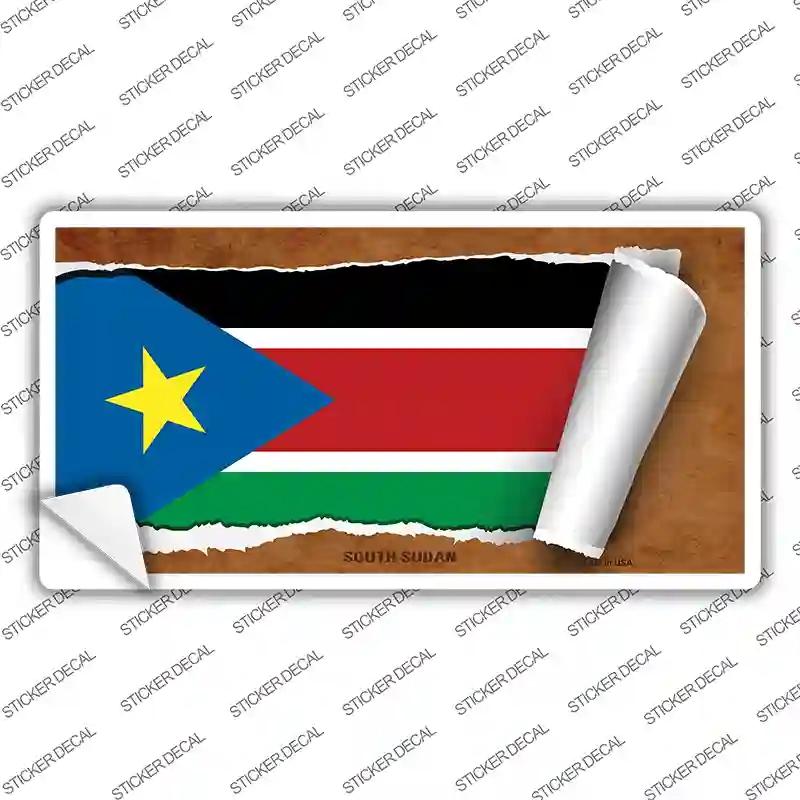 LP-9339s-XL South Sudan Flag Scroll Novelty Sticker Decal - Extra Large