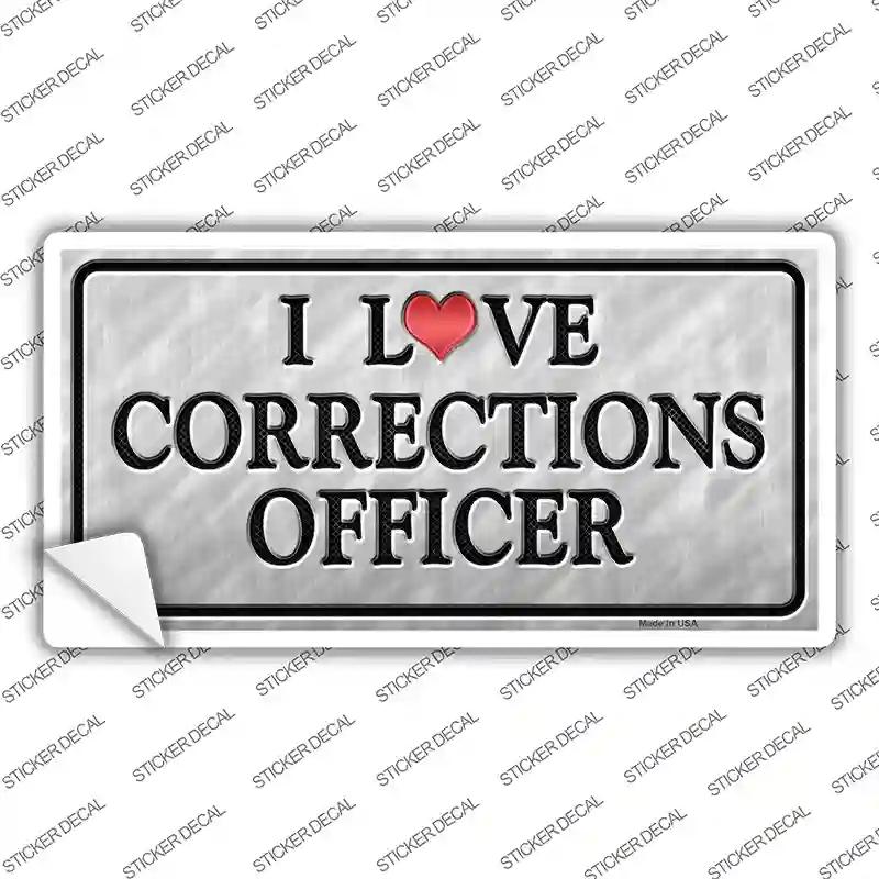 LP-9345s-S I Love Corrections Officer Novelty Sticker Decal - Small