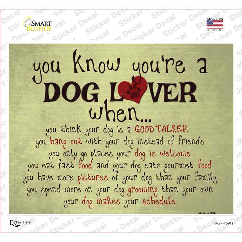 P-1691s-M Dog Lover Great Talker Novelty Rectangle Sticker Decal - Medium