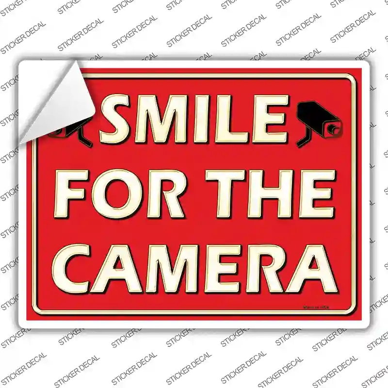 P-1699s-L Smile for the Camera Novelty Rectangle Sticker Decal - Large
