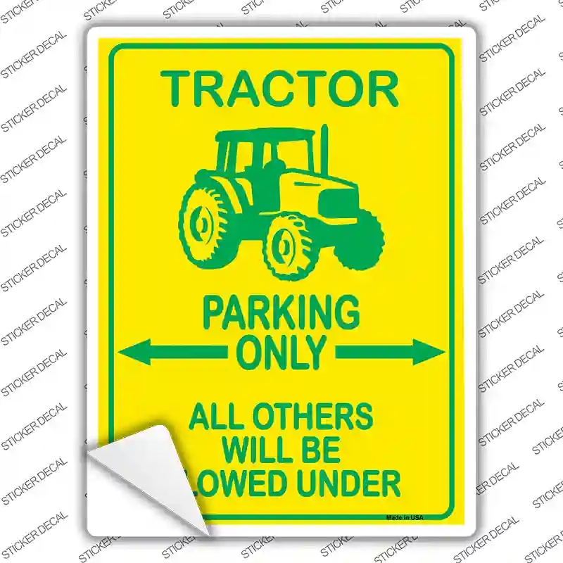 P-1735s-S Tractor Only Novelty Rectangle Sticker Decal - Small