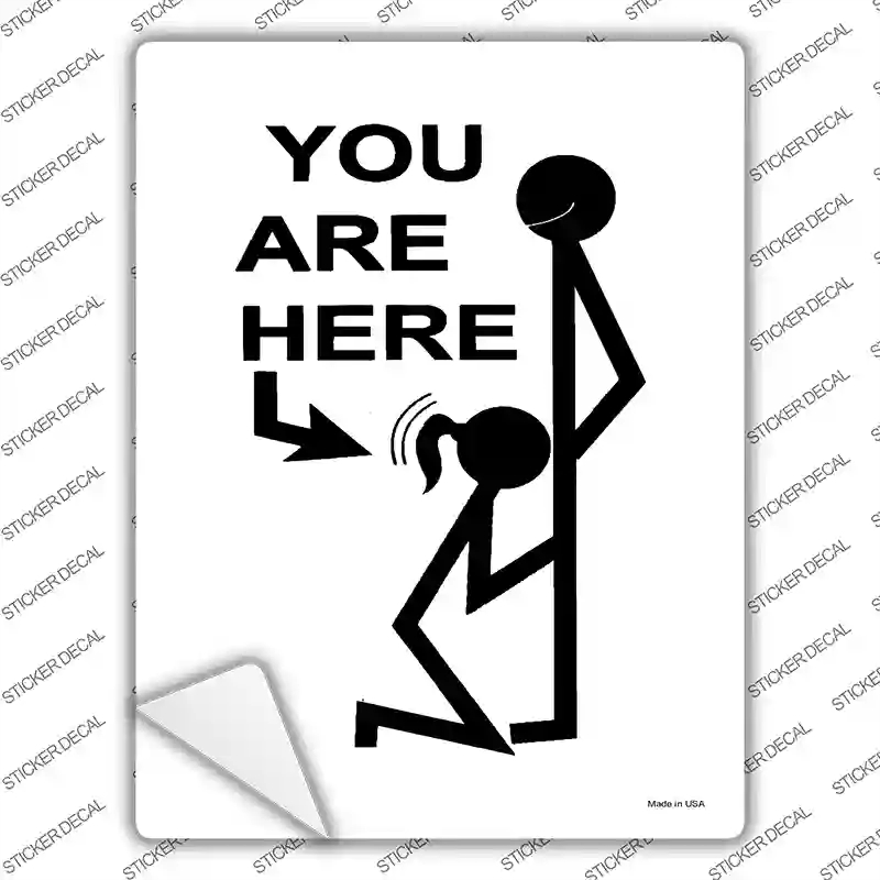P-2040s-S You Are Here Novelty Rectangle Sticker Decal - Small