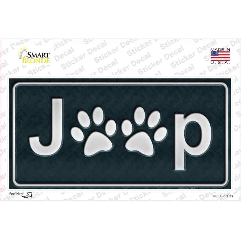 LP-8807s-M J-P Paw Prints Novelty Sticker Decal - Medium
