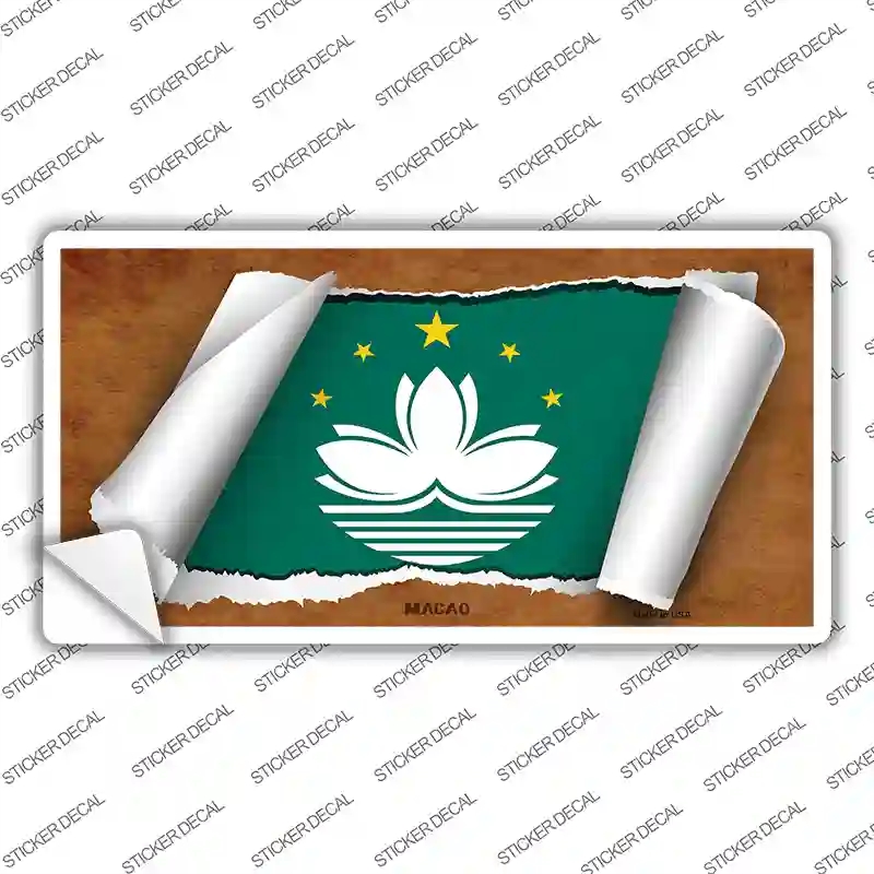 LP-9223s-XL Macan Flag Scroll Novelty Sticker Decal - Extra Large