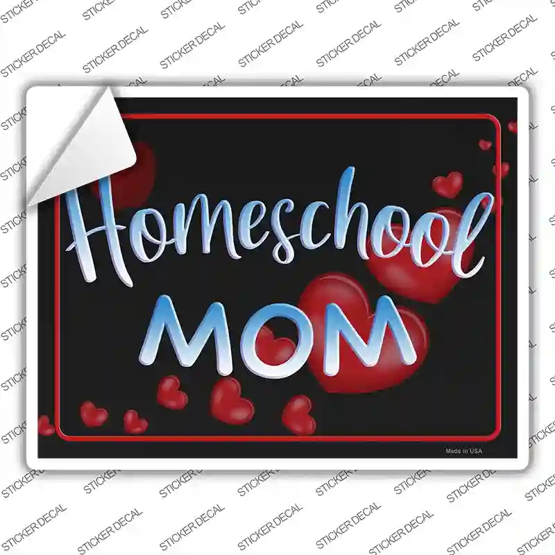 P-2882s-XL Homeschool Mom Heart Novelty Rectangle Sticker Decal - Extra Large
