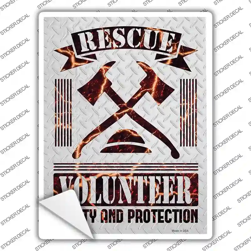 P-2934s-XL Rescue Volunteer Novelty Rectangle Sticker Decal - Extra Large