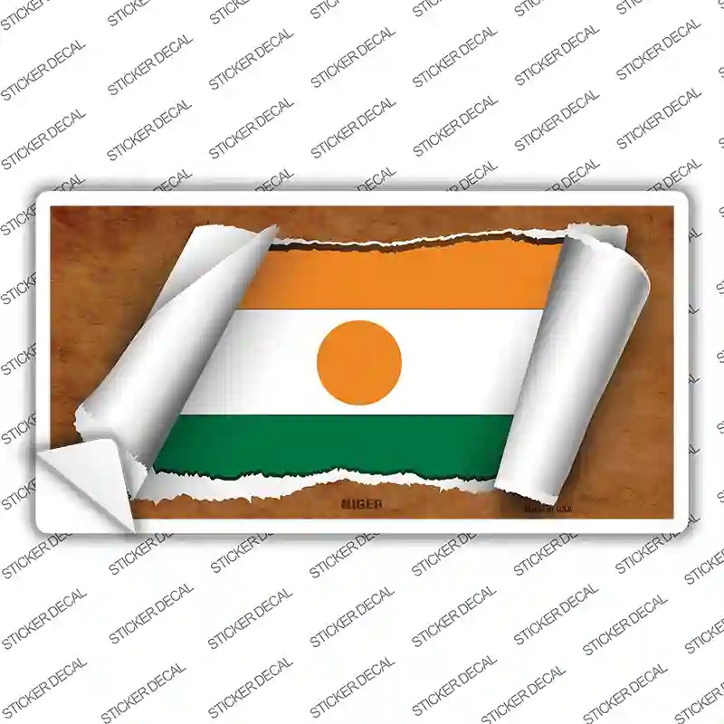 LP-9251s-XL Niger Flag Scroll Novelty Sticker Decal - Extra Large