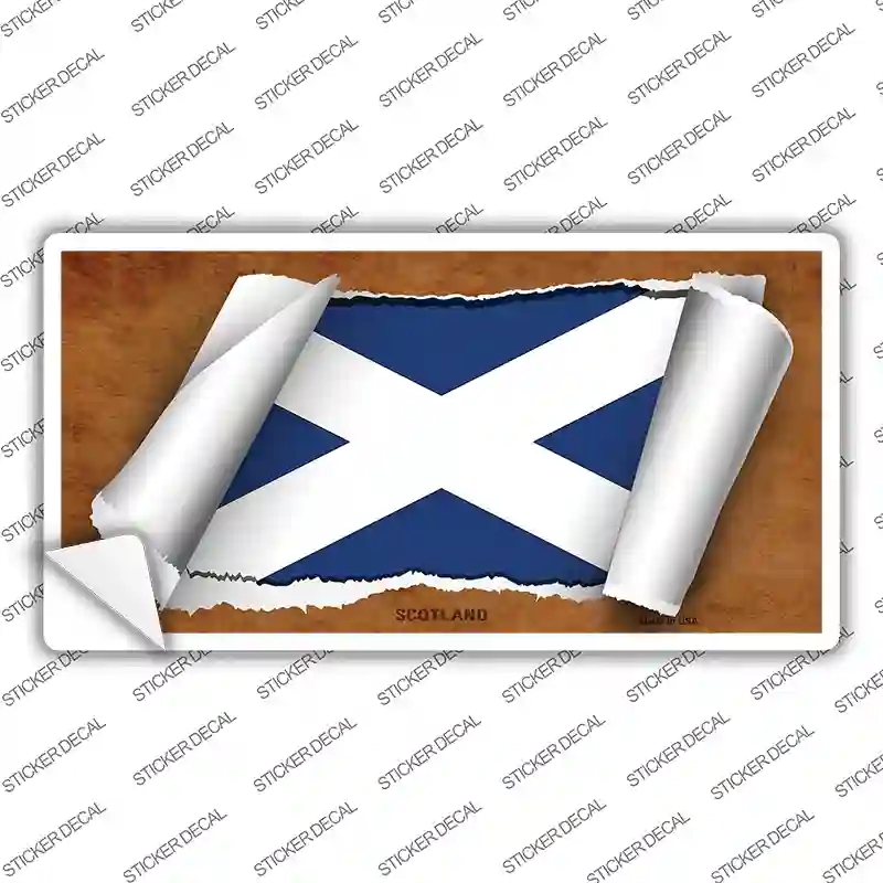 LP-9276s-L Scotland Flag Scroll Novelty Sticker Decal - Large