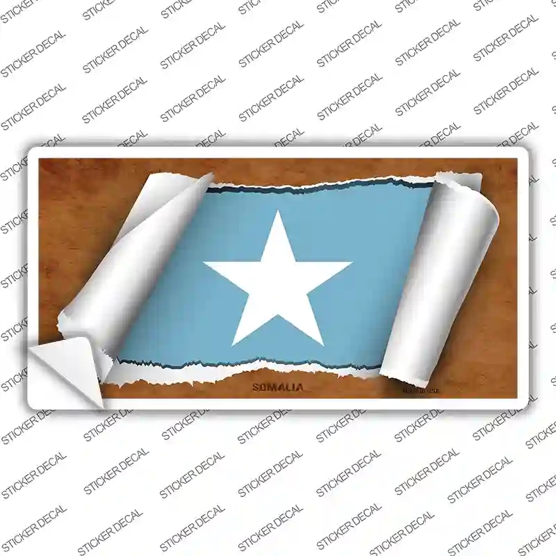 LP-9284s-XL Somalia Flag Scroll Novelty Sticker Decal - Extra Large
