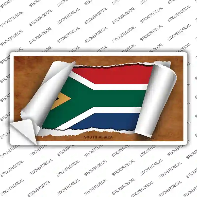 LP-9286s-S South Africa Flag Scroll Novelty Sticker Decal - Small
