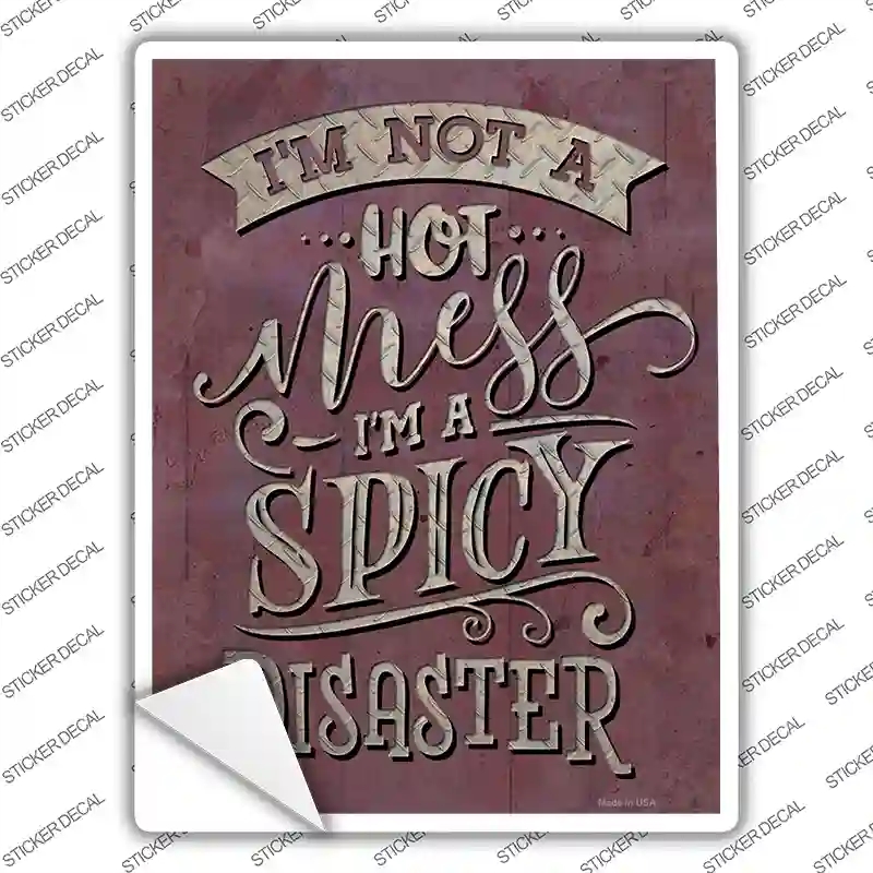 P-3691s-XL Spicy Disaster Novelty Rectangle Sticker Decal - Extra Large