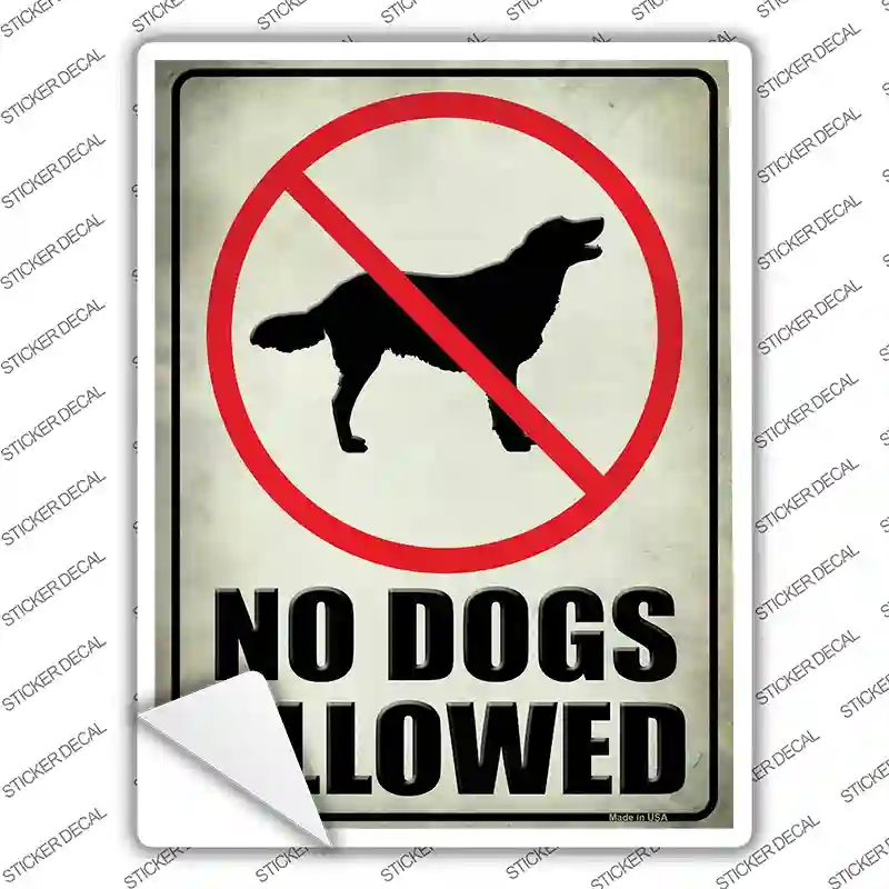 P-1775s-L No Dogs Allowed Novelty Rectangle Sticker Decal - Large