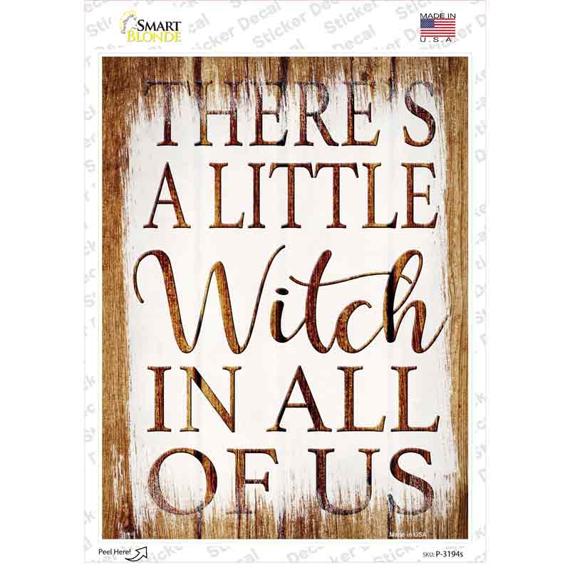 P-3194s-M Witch in Us All Novelty Rectangle Sticker Decal - Medium