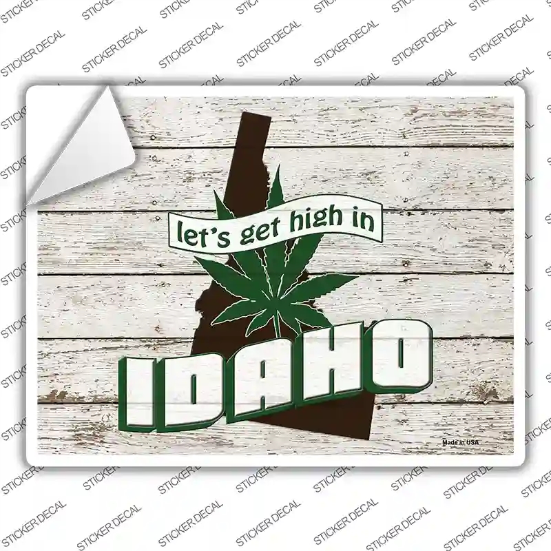 P-3209s-S Get High in Idaho Novelty Rectangle Sticker Decal - Small