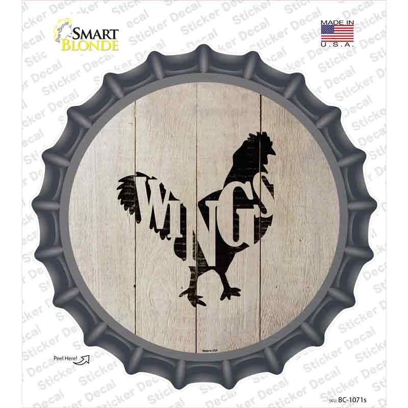 BC-1071s-M Chickens Make Wings Novelty Bottle Cap Sticker Decal - Medium
