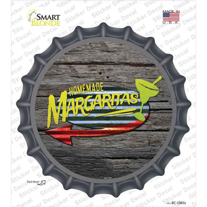 BC-1085s-M Homemade Margaritas Novelty Bottle Cap Sticker Decal - Medium