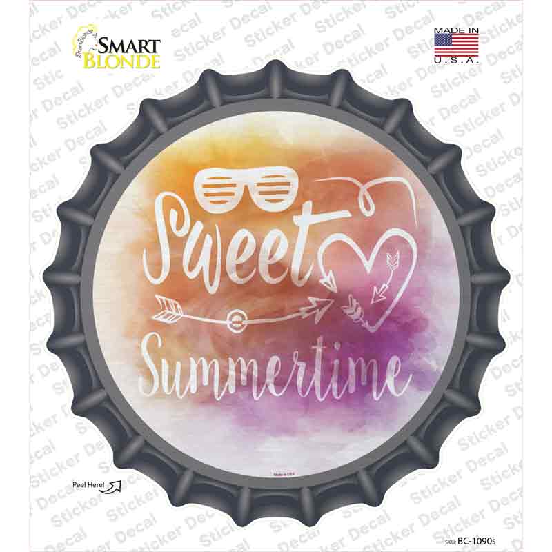 BC-1090s-M Sweet Summertime Novelty Bottle Cap Sticker Decal - Medium