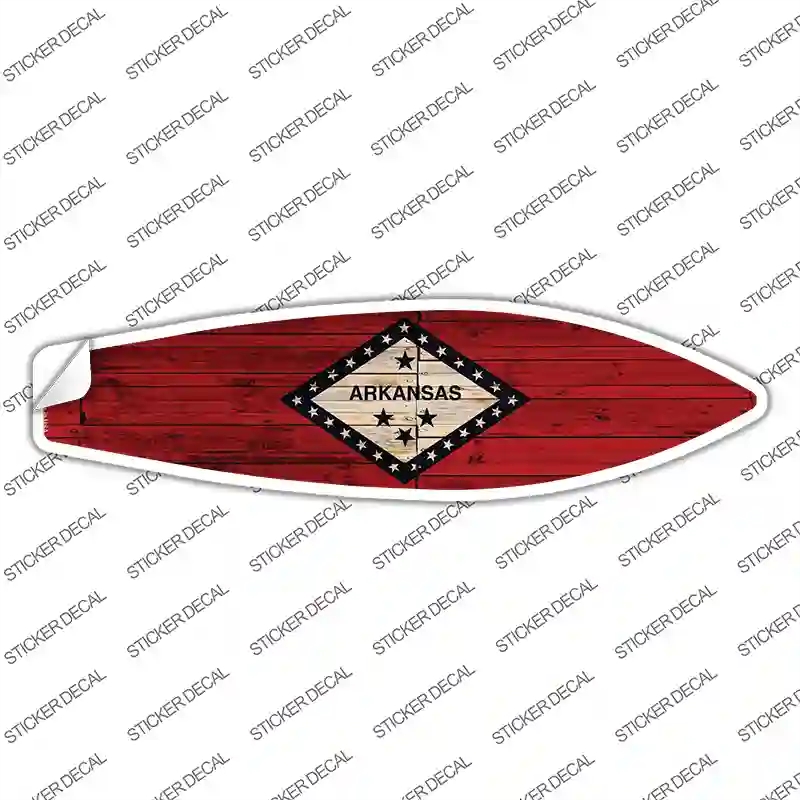 SB-103s-S Arkansas State Flag Novelty Surfboard Sticker Decal - Small