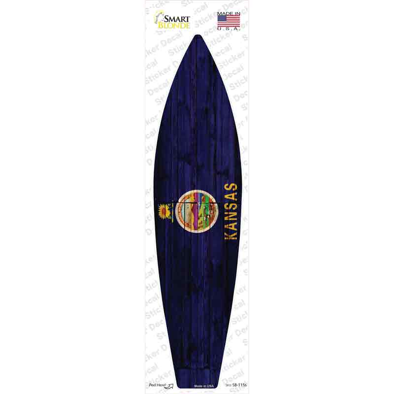 SB-115s-M Kansas State Flag Novelty Surfboard Sticker Decal - Medium