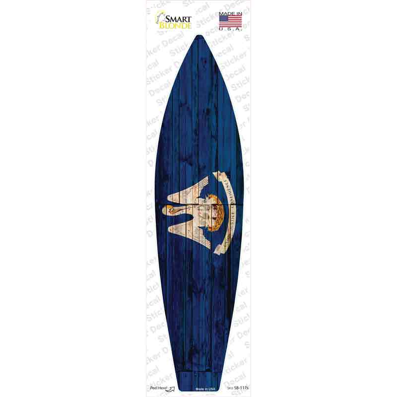 SB-117s-M Louisiana State Flag Novelty Surfboard Sticker Decal - Medium