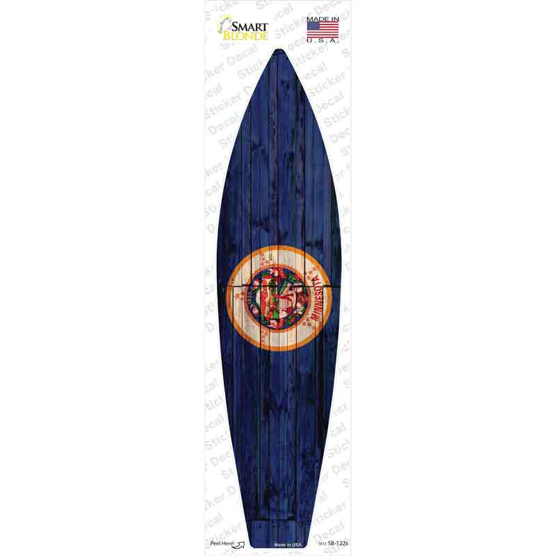 SB-122s-M Minnesota State Flag Novelty Surfboard Sticker Decal - Medium