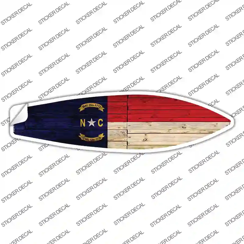 SB-132s-S North Carolina State Flag Novelty Surfboard Sticker Decal - Small