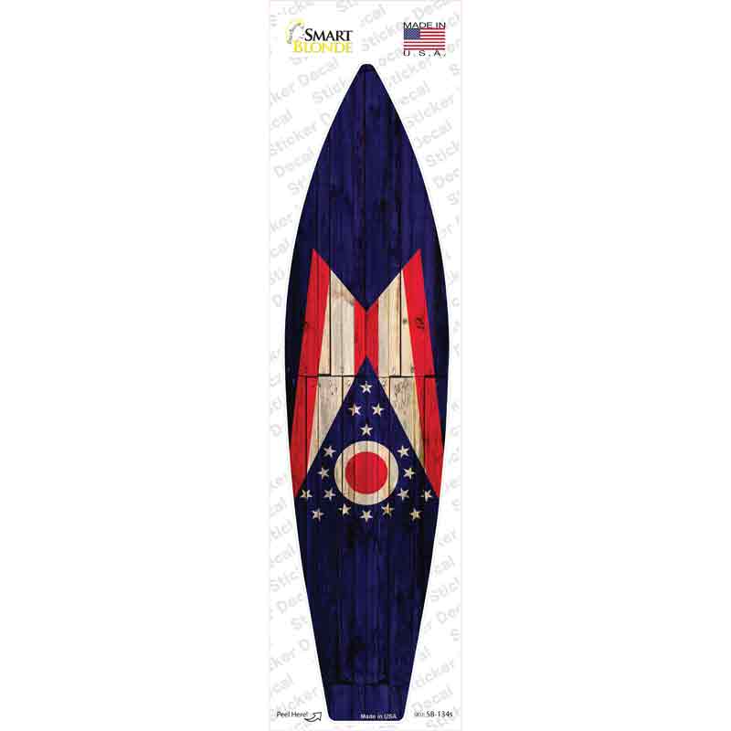 SB-134s-M Ohio State Flag Novelty Surfboard Sticker Decal - Medium